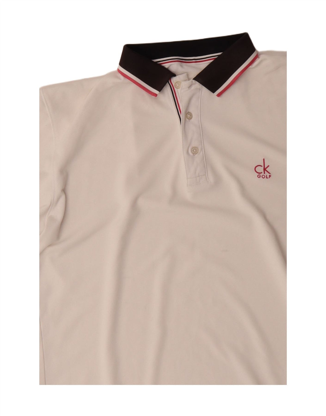 CALVIN KLEIN Polo de golf pentru bărbați, mare, alb, din poliester