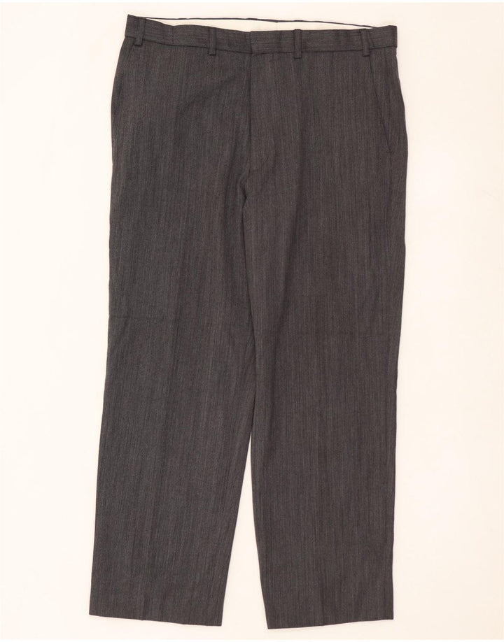 MARKS & SPENCER Pantaloni chino drepți pentru bărbați W36 L29 poliester gri
