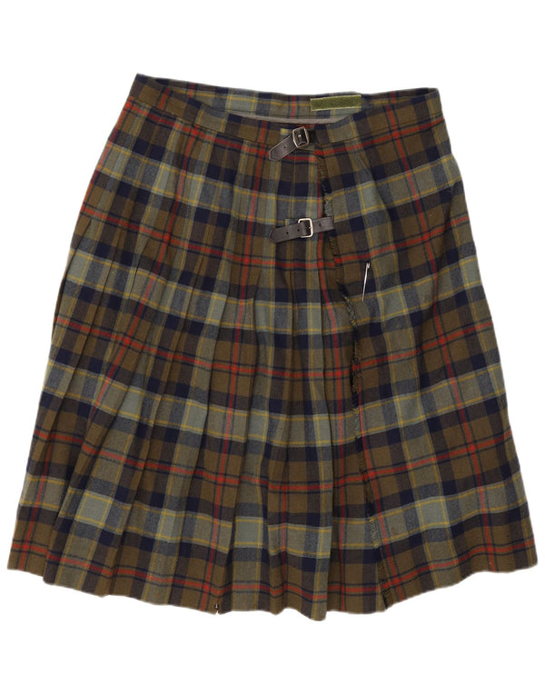 Fusta cu talie înaltă pentru femei Kinloch Anderson UK 20 2XL W34 Kaki Check