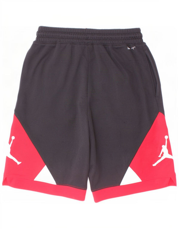 Pantaloni scurți sport Dri Fit Jordan pentru băieți 10-11 ani, medii, negru, color block