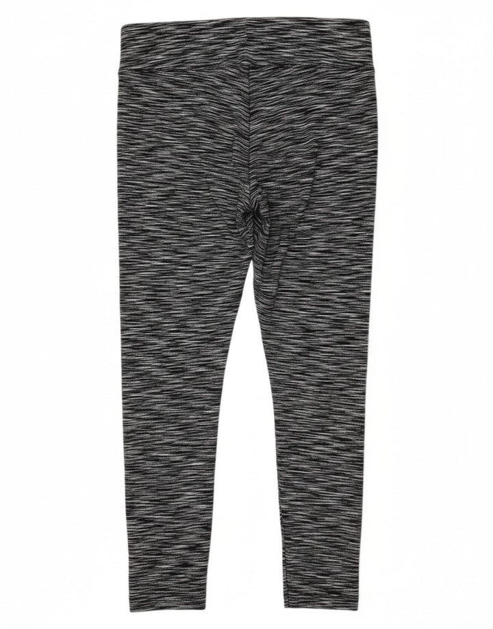 CALVIN KLEIN Womens Performance Leggings UK 12 Medium  Grey Pinstripe