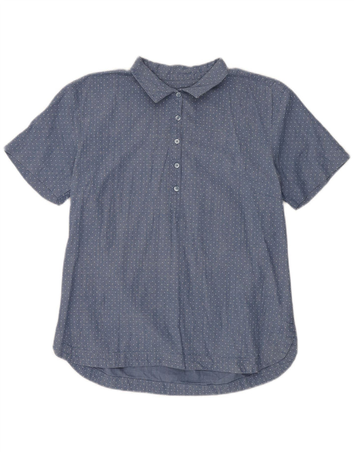 Cămașă pulover cu mânecă scurtă pentru femei Dack's UK 18 XL, bumbac cu pete albastre