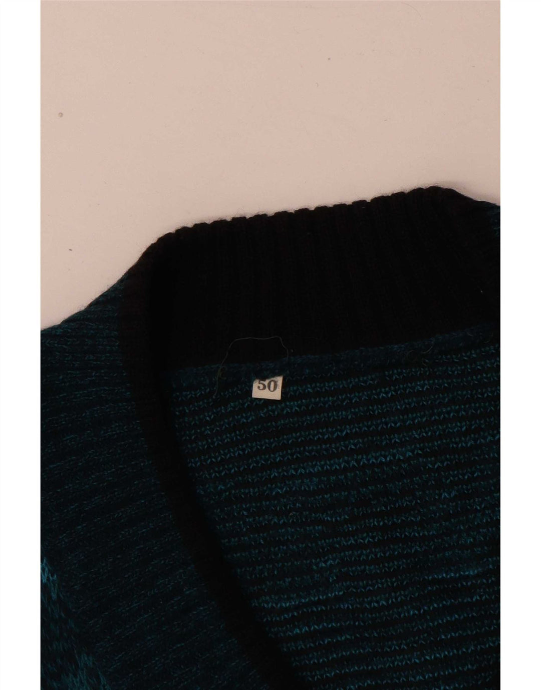 Pulover vintage pentru bărbați cu decolteu în V IT 50 Medium Blue Fair Isle