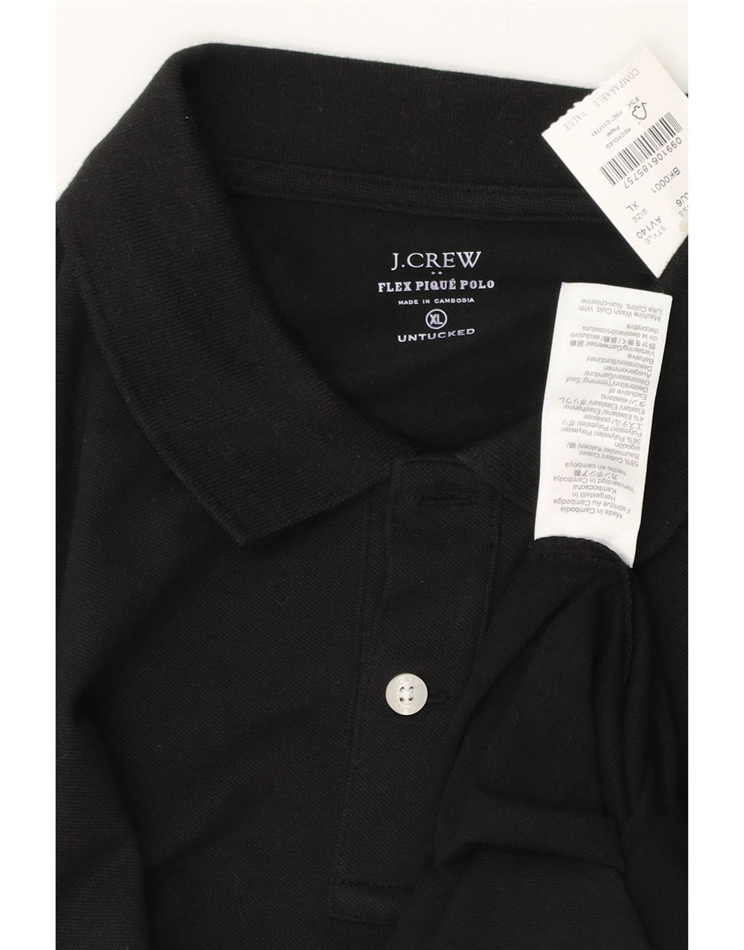 Cămașă polo pentru bărbați J. CREW XL bumbac negru