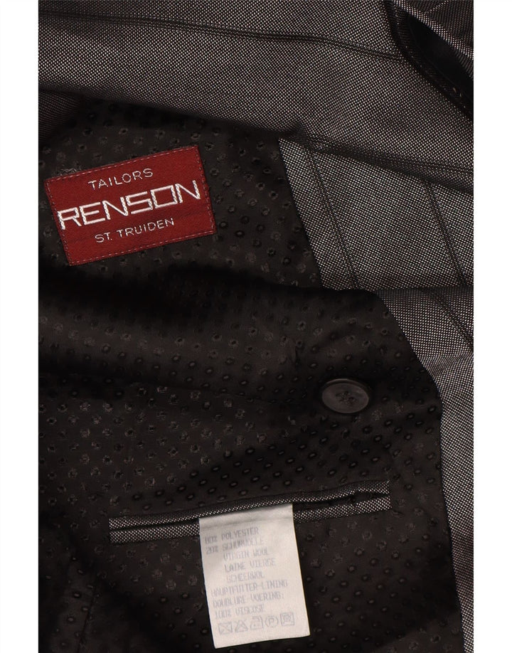 Blazer Vintage pentru bărbați UK 38 Medium Gri Poliester cu dungi