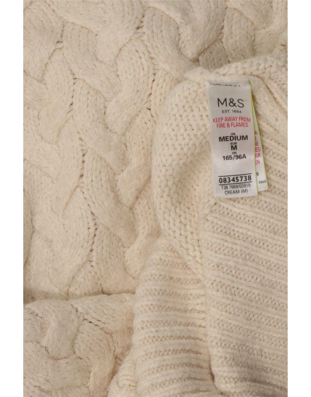 Pulover cu gât țestoasă pentru femei Marks & Spencer UK 14 Medium Off White Cl