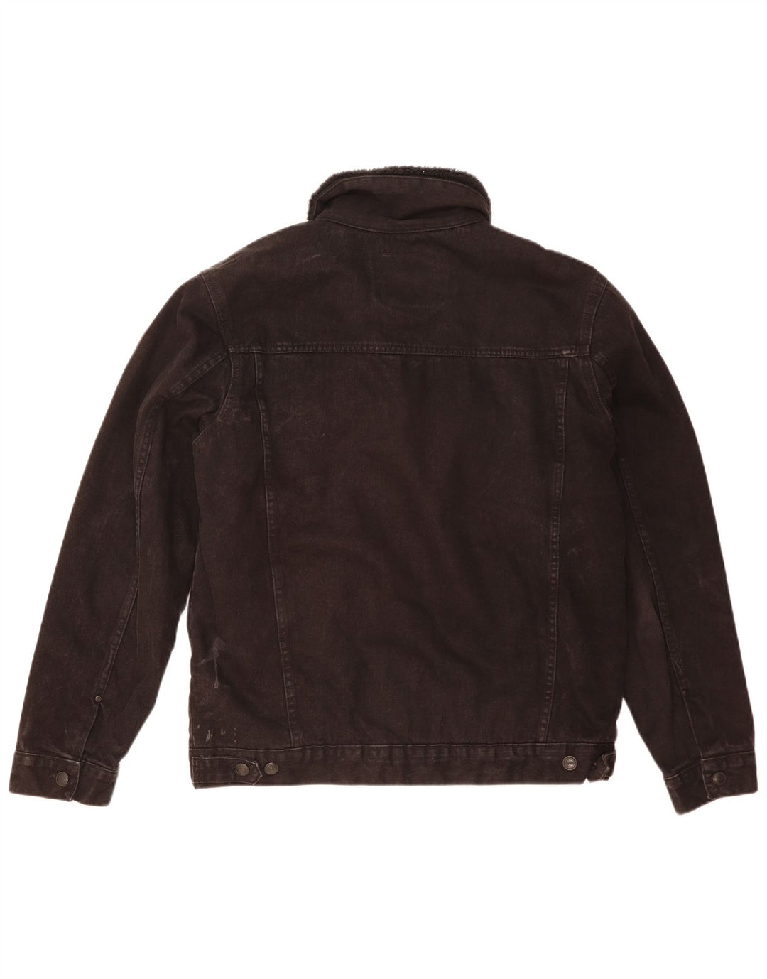 Jachetă Sherpa de denim pentru bărbați Zara UK 42 XL Poliester negru