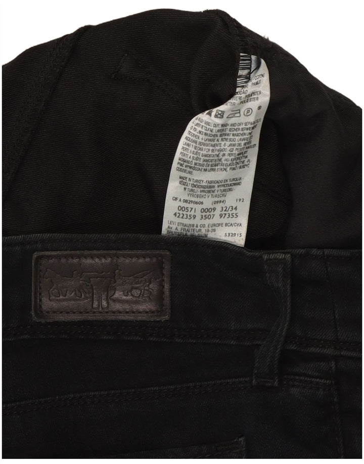 LEVI'S Mens 571 Slim Jeans W32 L29  Black Cotton