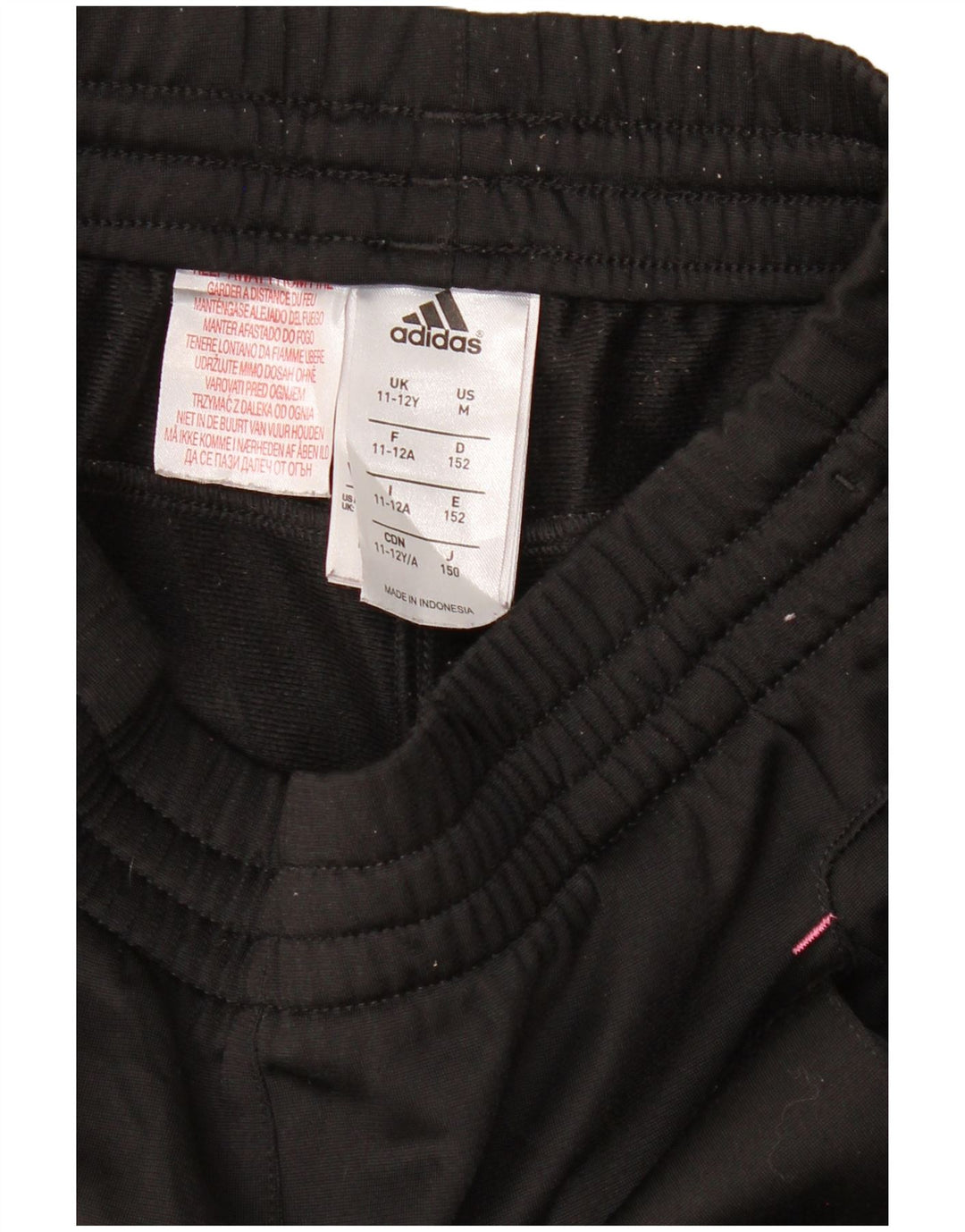 Pantaloni de trening ADIDAS fete 11-12 ani poliester negru
