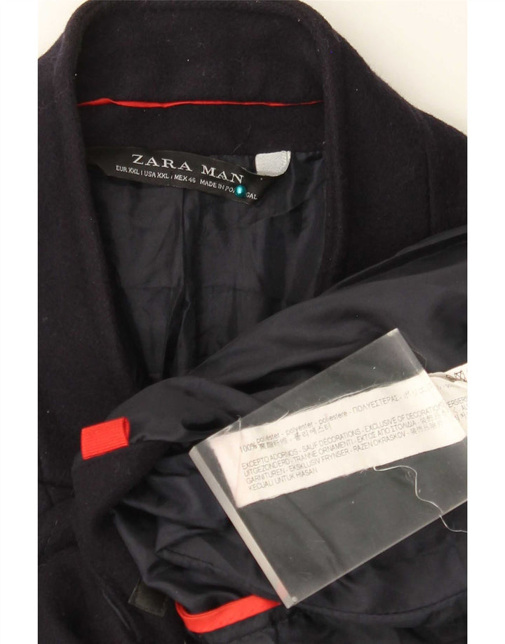 Pardesiu pentru bărbați Zara UK 44 2XL Bleumarin Poliester