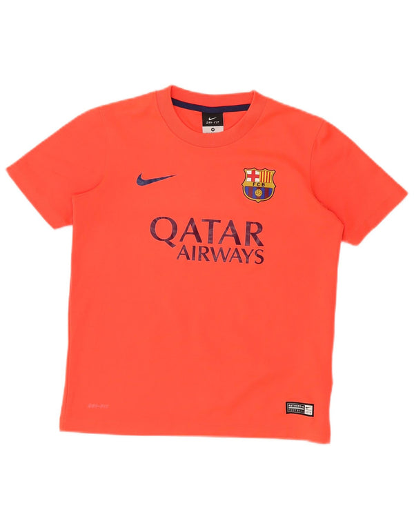 Tricou grafic Barcelona pentru băieți NIKE Top 10-11 ani portocaliu mediu