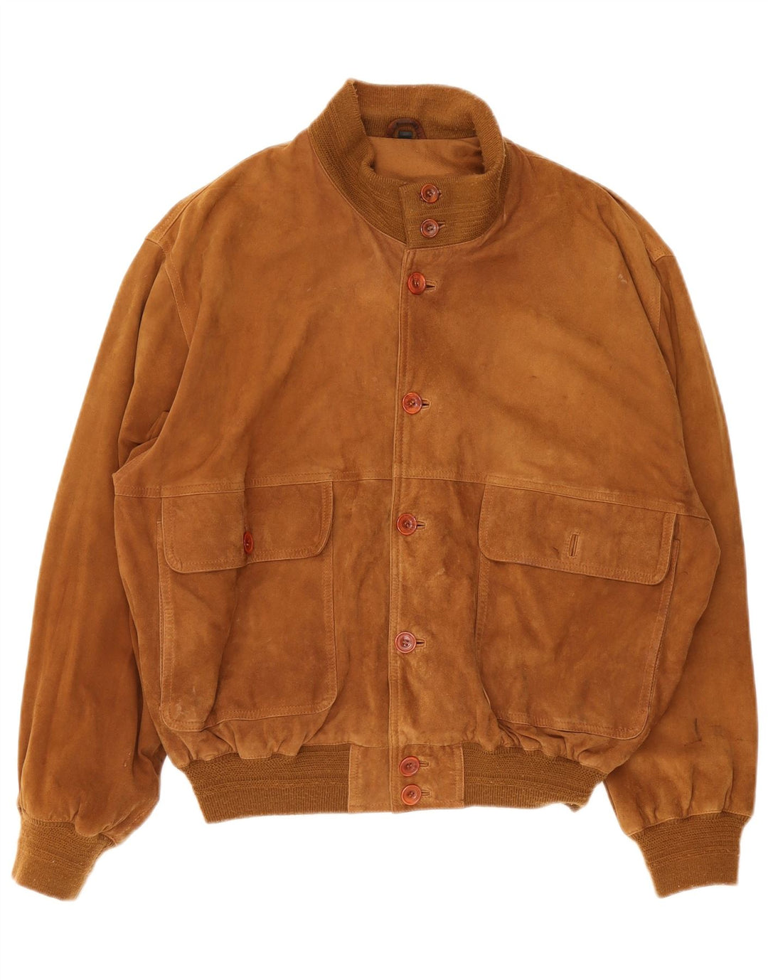 Bomber Vintage pentru bărbați din piele intoarsa IT 48 Maro Mediu