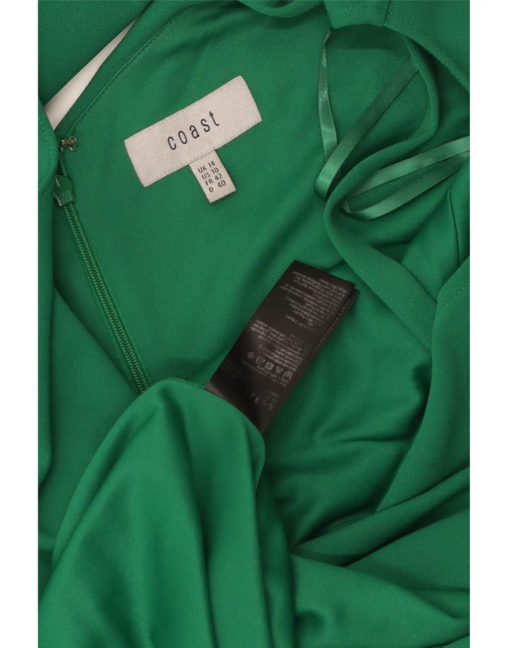 Rochie bodycon cu volane în față pentru femei Coast UK 14 Poliester verde mediu