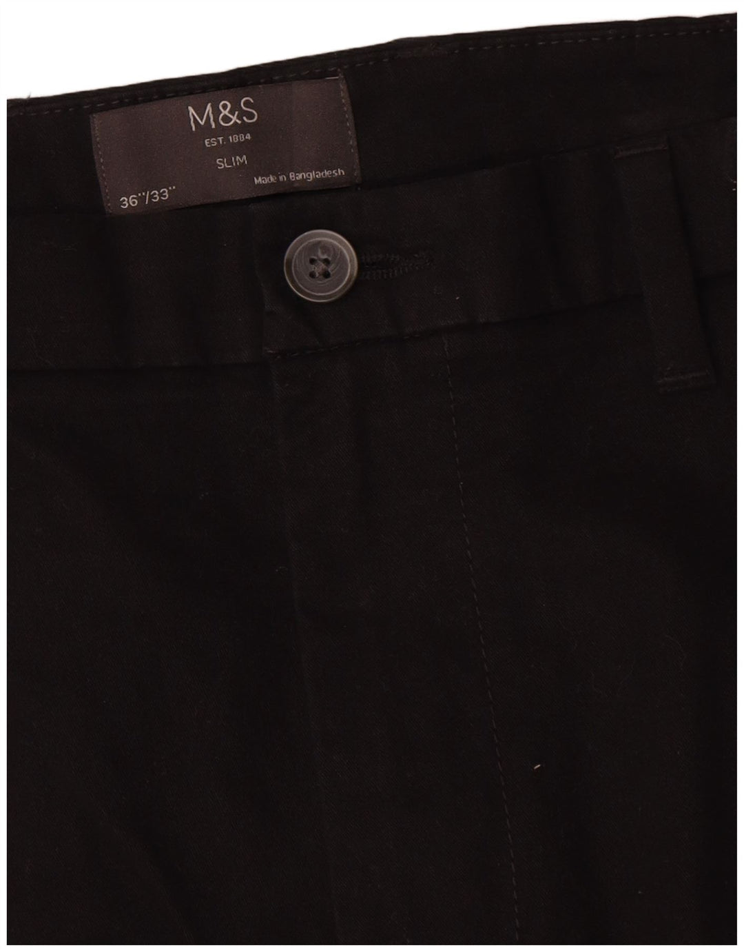 Pantaloni chino subțiri pentru bărbați Marks & Spencer L36 L33 bumbac negru