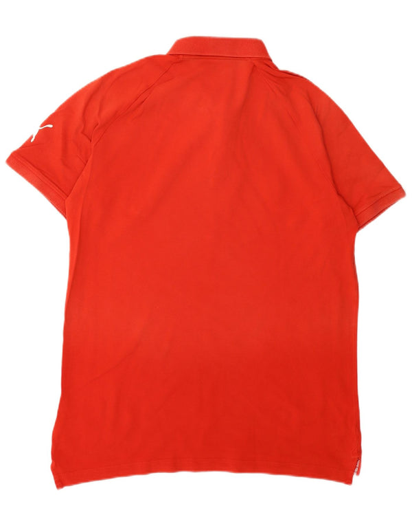 Puma Mens Graphic Polo Shirt Medium Red Cotton Sports