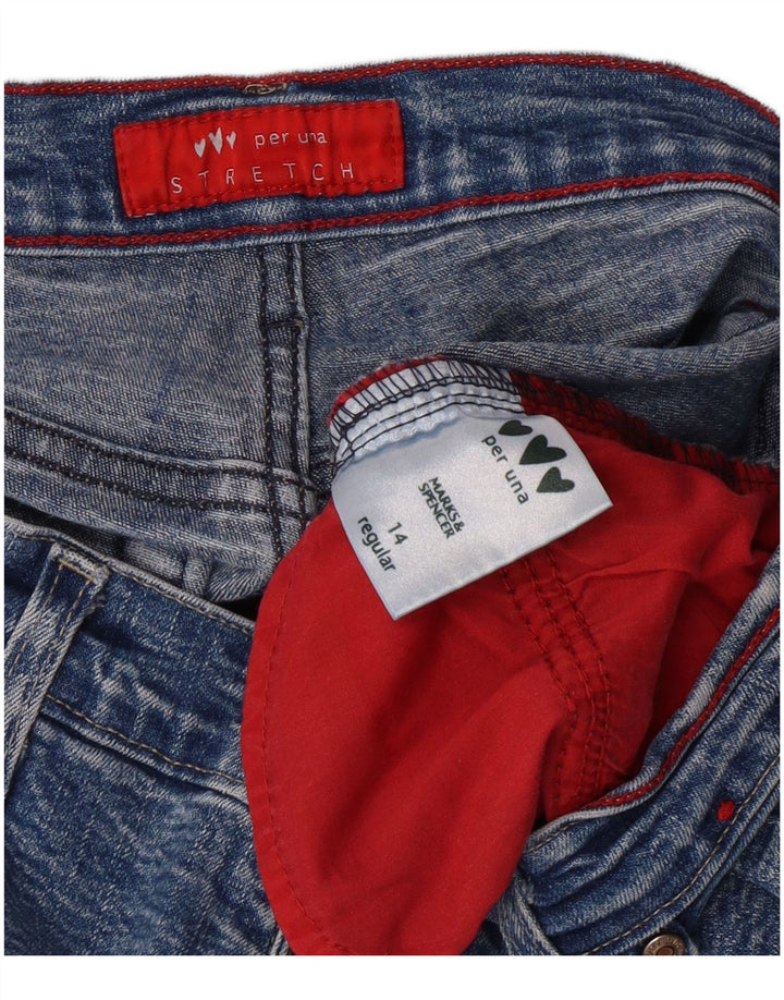 PER UNA Blugi Bootcut pentru femei UK 14 Medium W30 L30 Blue Bumbac