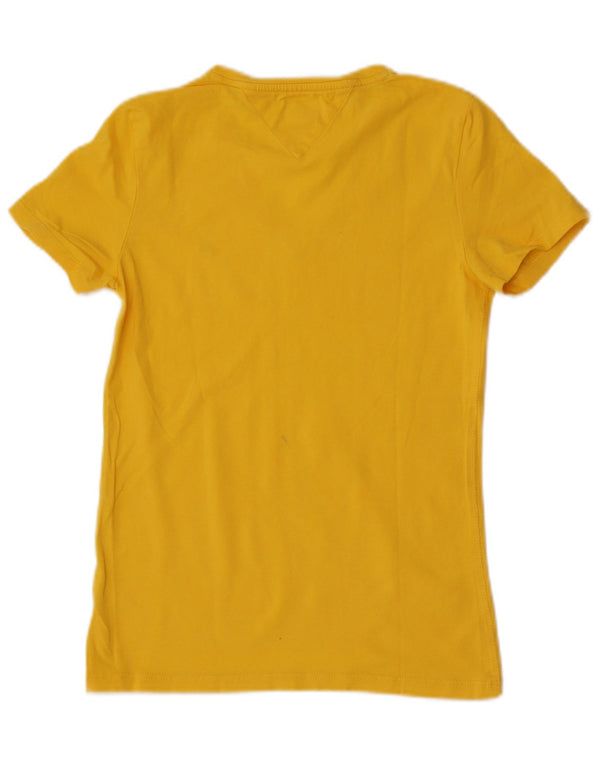 Tommy Hilfiger Womens T-Shirt Top UK 10 Small Yellow