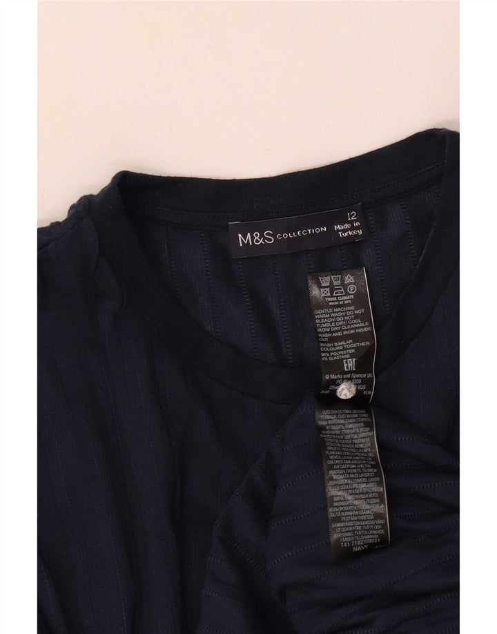 Top pentru femei Marks & Spencer cu mânecă lungă UK 12 Mediu, bleumarin, poliester