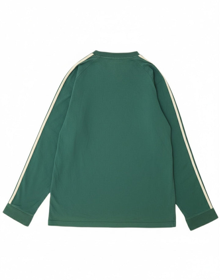 Top pentru bărbați Adidas cu mânecă lungă din bumbac verde mediu