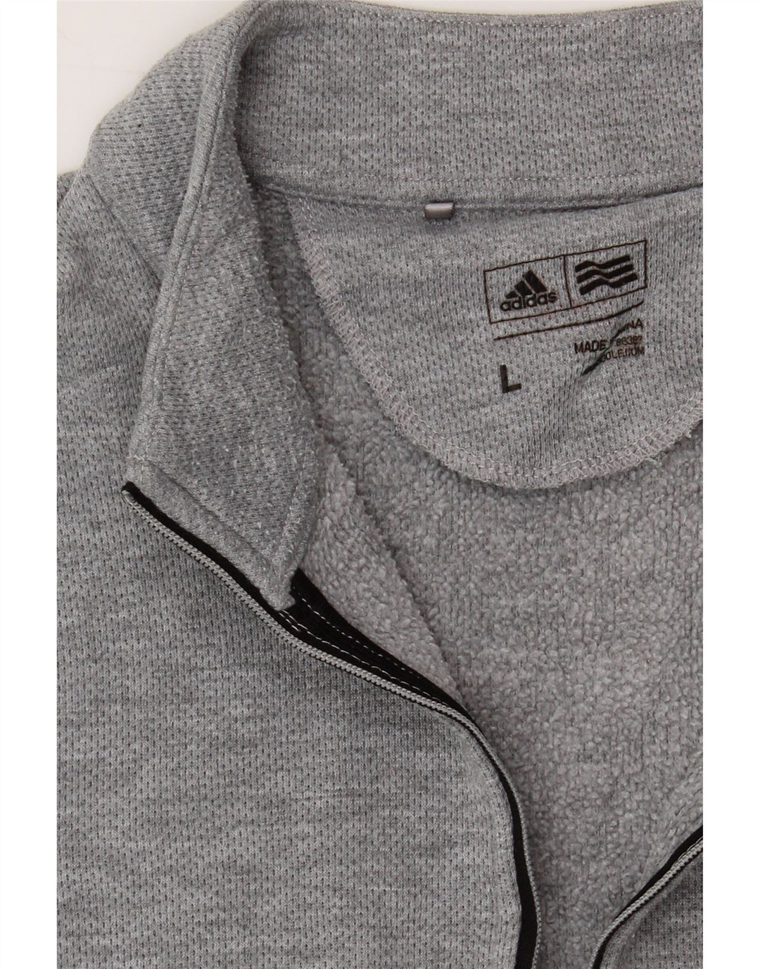 ADIDAS Mens Zip Neck Pullover Tracksuit Top Large Grey Polyester Vintage Adidas and Second-Hand Adidas from Messina Hembry 