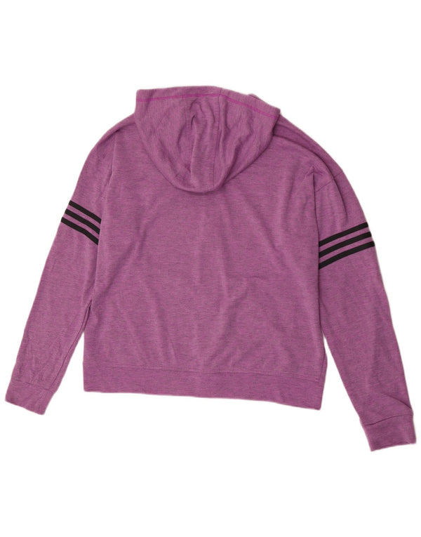 Pulover cu capotă cu fermoar supradimensionat Adidas pentru femei Marea Britanie 16/18 Poliester violet mare