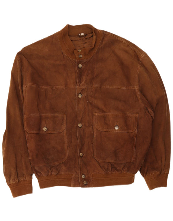 Bomber vintage pentru bărbați din piele intoarsa UK 42 XL maro