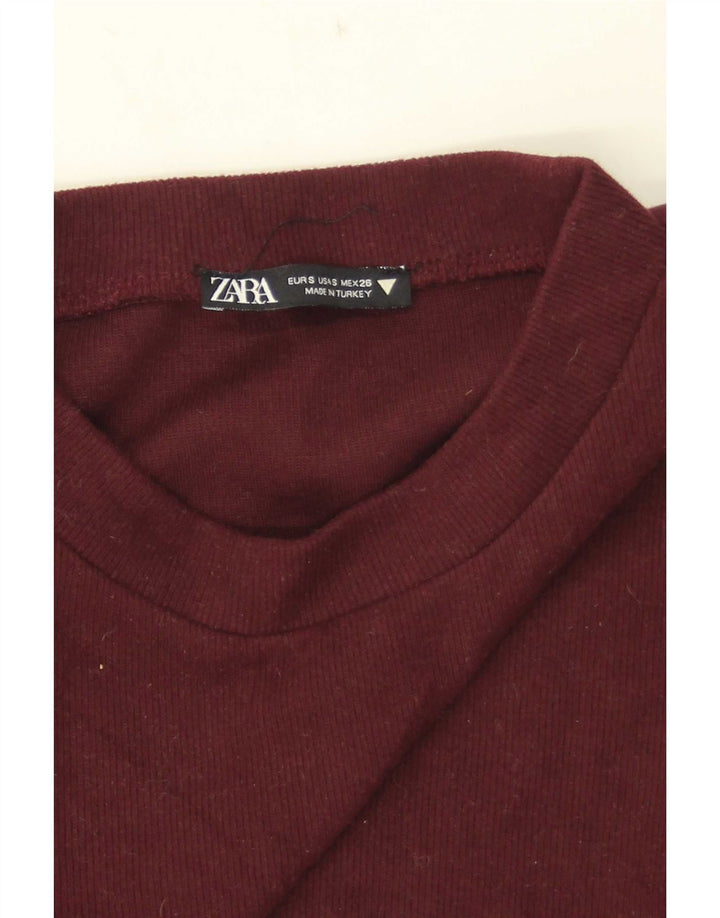 Bluză Crop Top Femei Zara UK 8 Small Burgundy