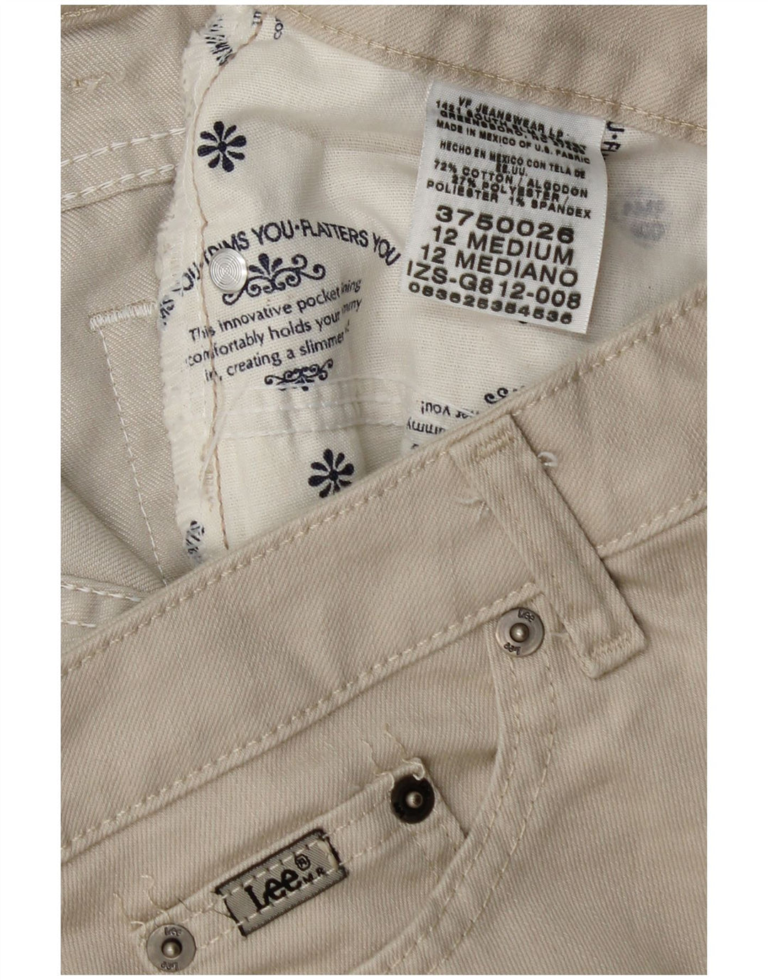 Pantaloni scurți casual pentru femei LEE US 12 Large W32 Beige Bumbac