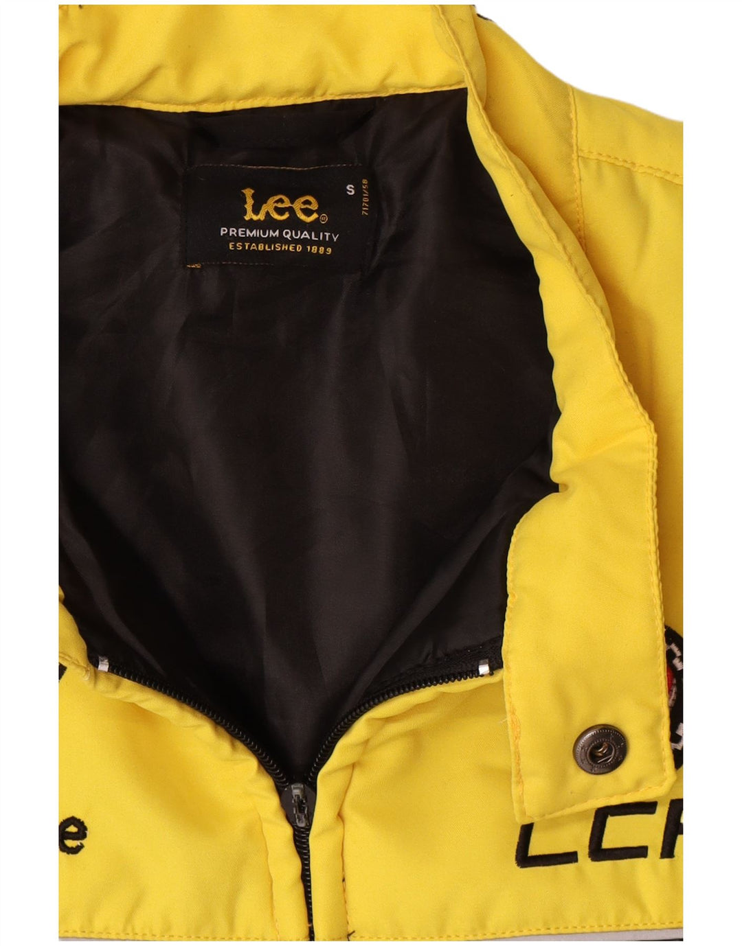 Gilet pentru bărbați Lee, matlasat cu grafic, UK 36, poliester negru mic, bloc de culoare