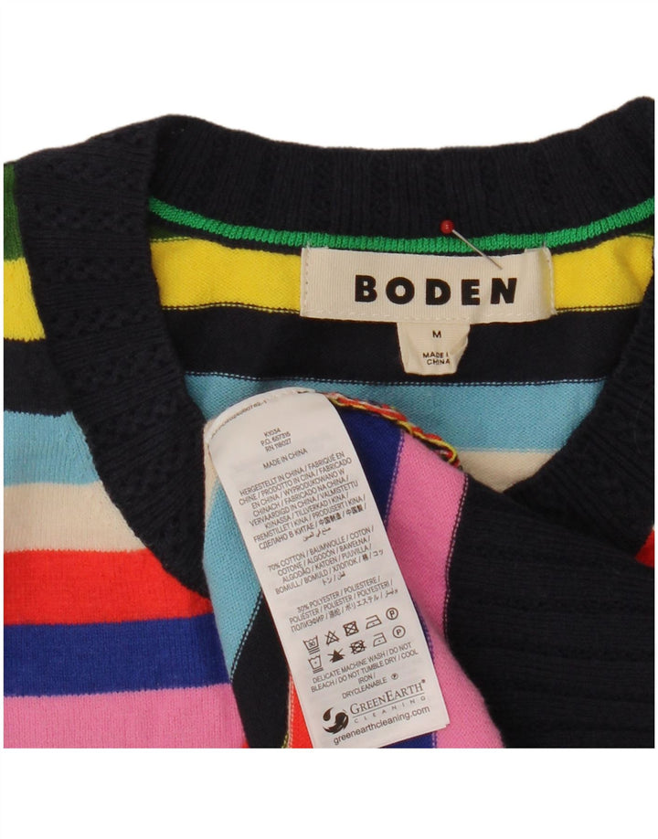 Pulover Boden pentru damă, cu gât roșu, cu dungi medii, multicolore, UK 14