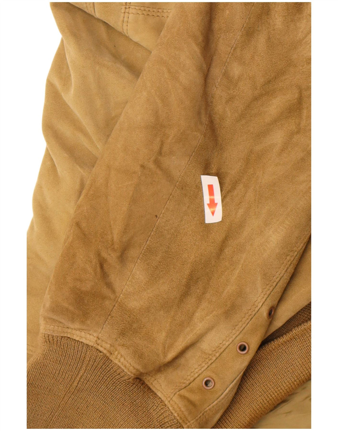 Gianni Versace Jachetă Bomber de piele întoarsă pentru femei UK 38 Medium Bej