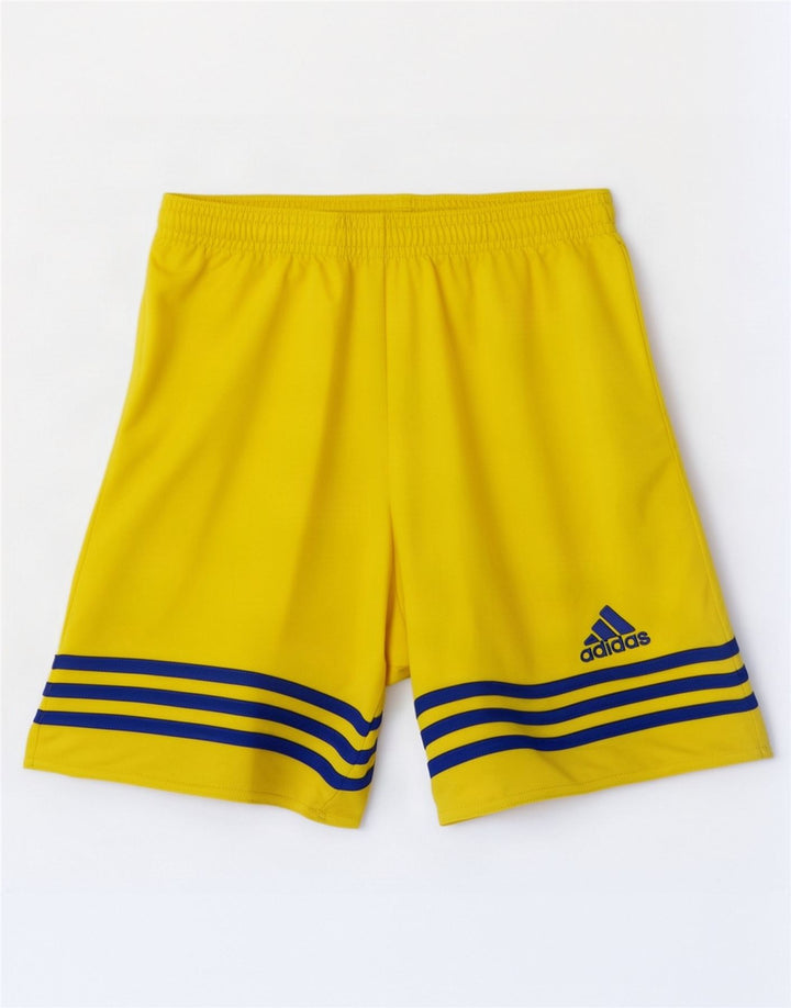 Pantaloni scurți sport adidas Climalite pentru bărbați, poliester galben mic