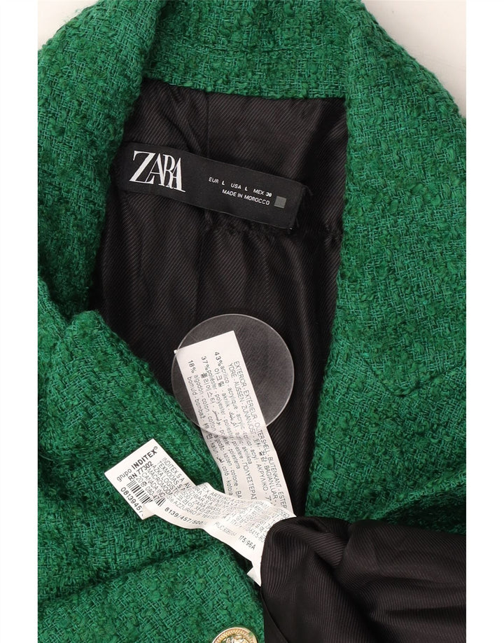 Sacou blazer pentru femei Zara, cu 1 nasture, UK 16, mare, verde, acrilic