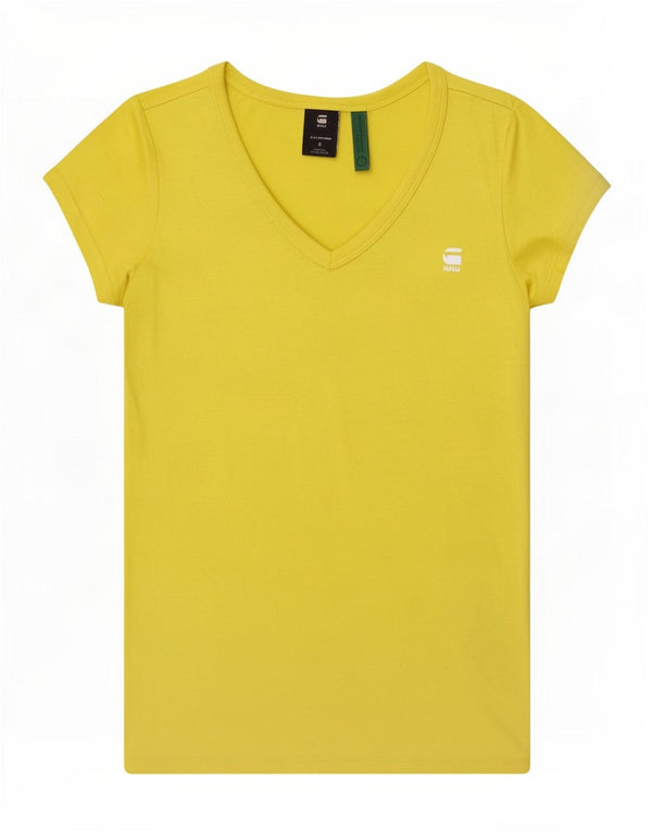 Tricou obișnuit cu mânecă scurtă pentru femei G-Star Top UK 10 Bumbac galben mic