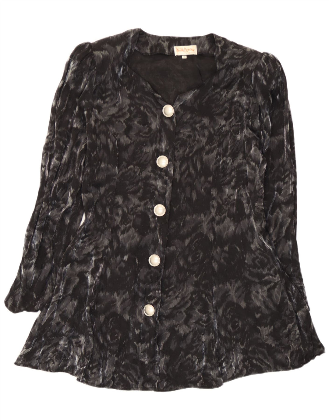 Bluză cămașă cu paragate pentru femei Michele Boyard EU 40 Medium Negru Floral