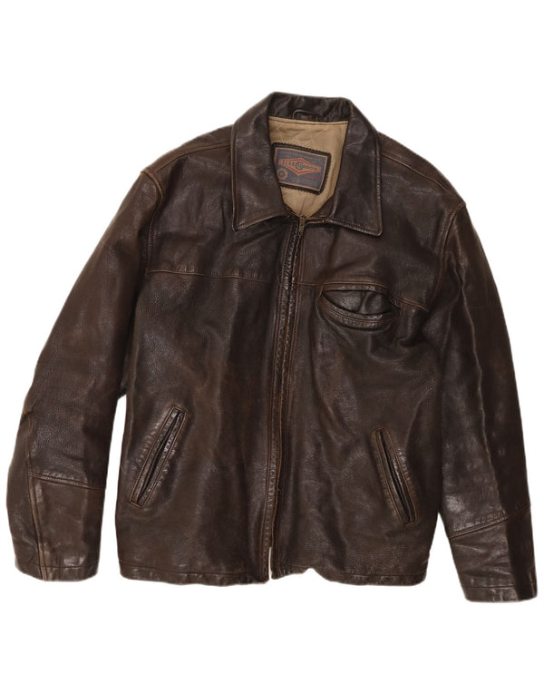 Jachetă de piele pentru bărbați Alan Gordon UK 44 2XL piele maro