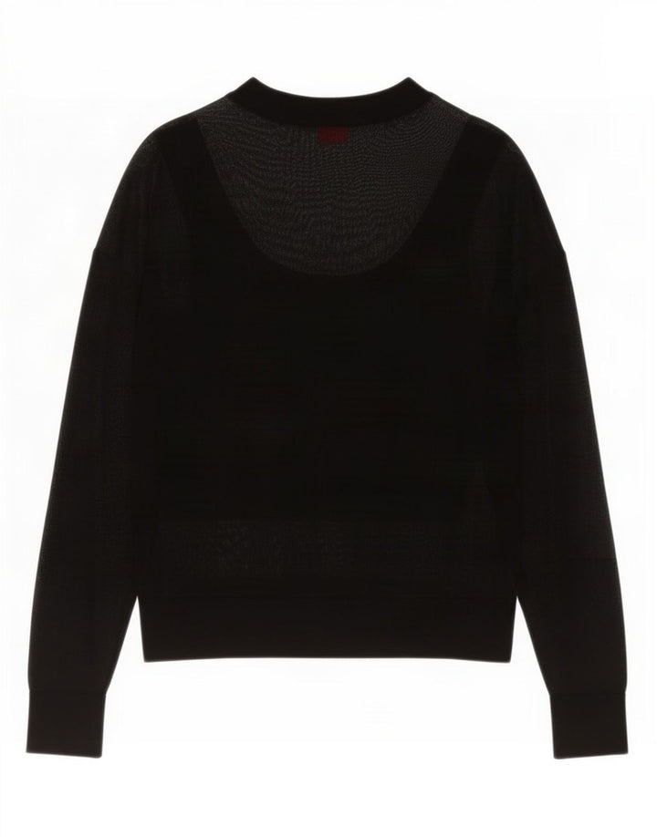 Top pentru femei Hugo Boss cu mânecă lungă UK 14 Medium Negru