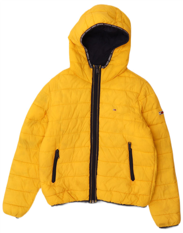 Jachetă căptușită pentru bărbați Tommy Hilfiger, cu glugă, cu formă regulată, UK 38, galben mediu