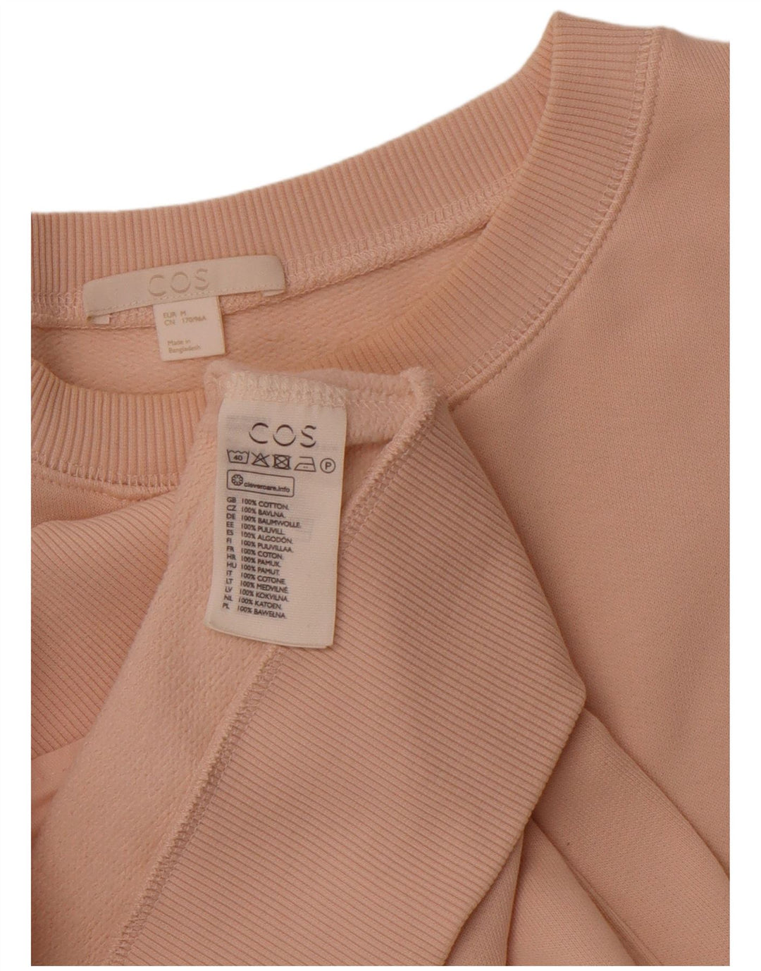 COS Rochie Jumper supradimensionată pentru femei UK 14 Medium Pink Bumbac