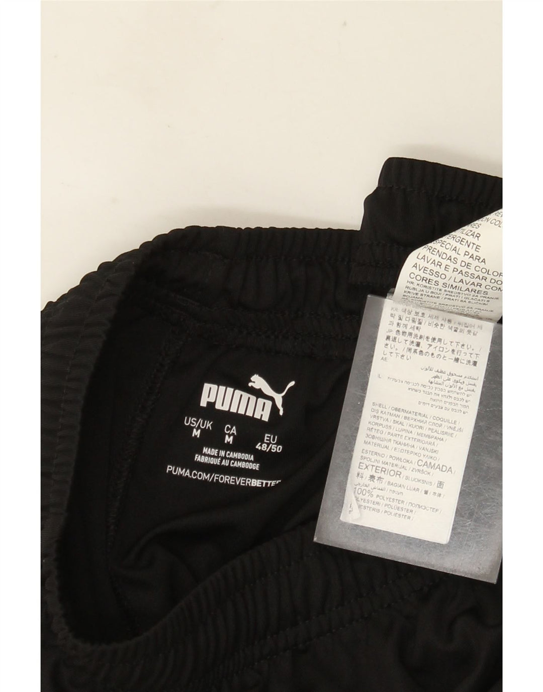 Pantaloni scurți sport PUMA pentru bărbați, poliester mediu negru