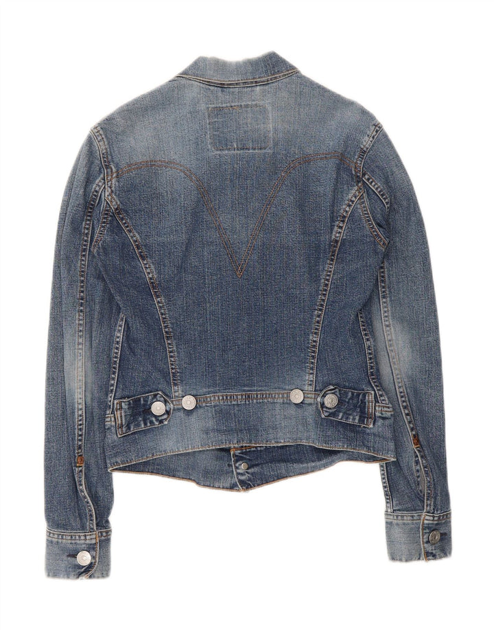 LEVI'S Womens Crop Denim Jacket UK 10 Small Blue Cotton Vintage Levi's and Second-Hand Levi's from Messina Hembry 