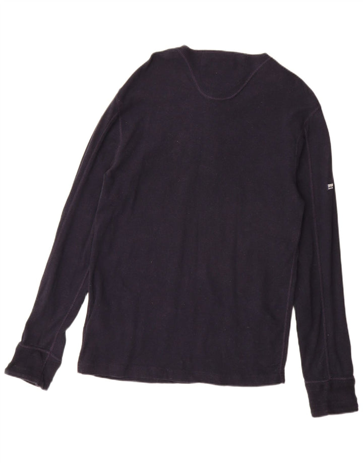 SUPERDRY Top pentru bărbați cu mânecă lungă 2XL din bumbac bleumarin