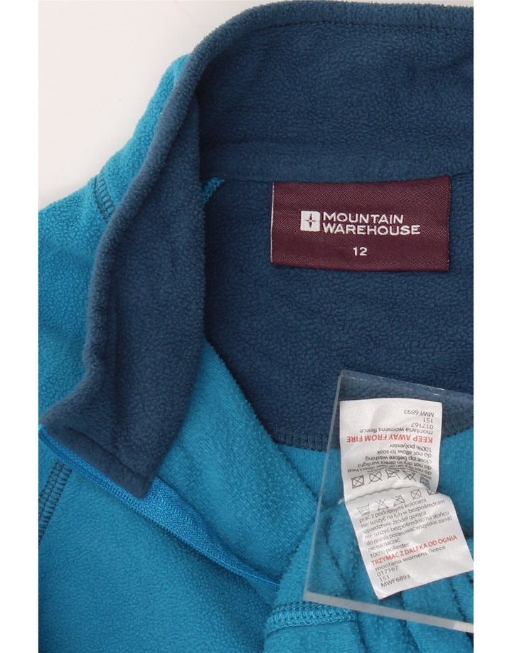 MOUNTAIN WAREHOUSE Womens Zip Neck Fleece Jumper UK 12 Medium Blue Vintage Mountain Warehouse and Second-Hand Mountain Warehouse from Messina Hembry 