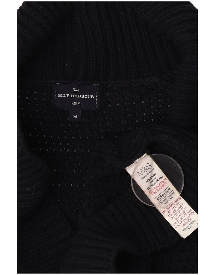 Pulover cardigan pentru bărbați MARKS & SPENCER, bumbac mediu albastru bleumarin