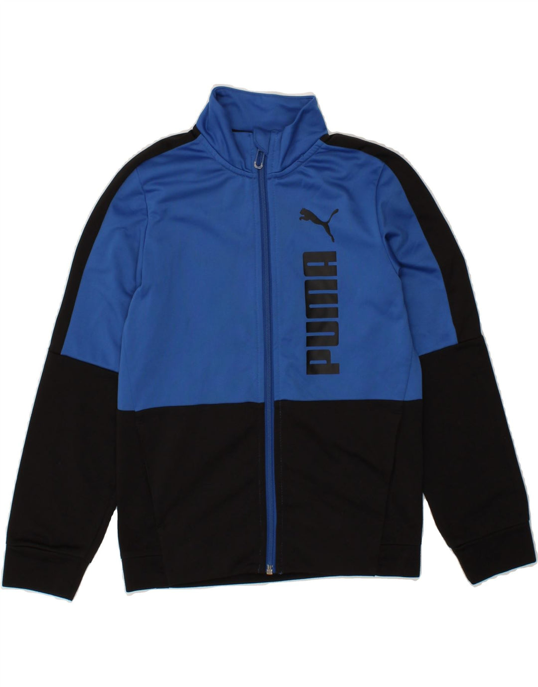 PUMA Boys Graphic Tracksuit Top Jacket 9-10 Years Black Colourblock Vintage Puma and Second-Hand Puma from Messina Hembry 