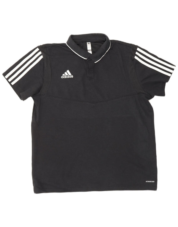 Tricou polo ADIDAS Aeroready pentru bărbați, bumbac negru mare