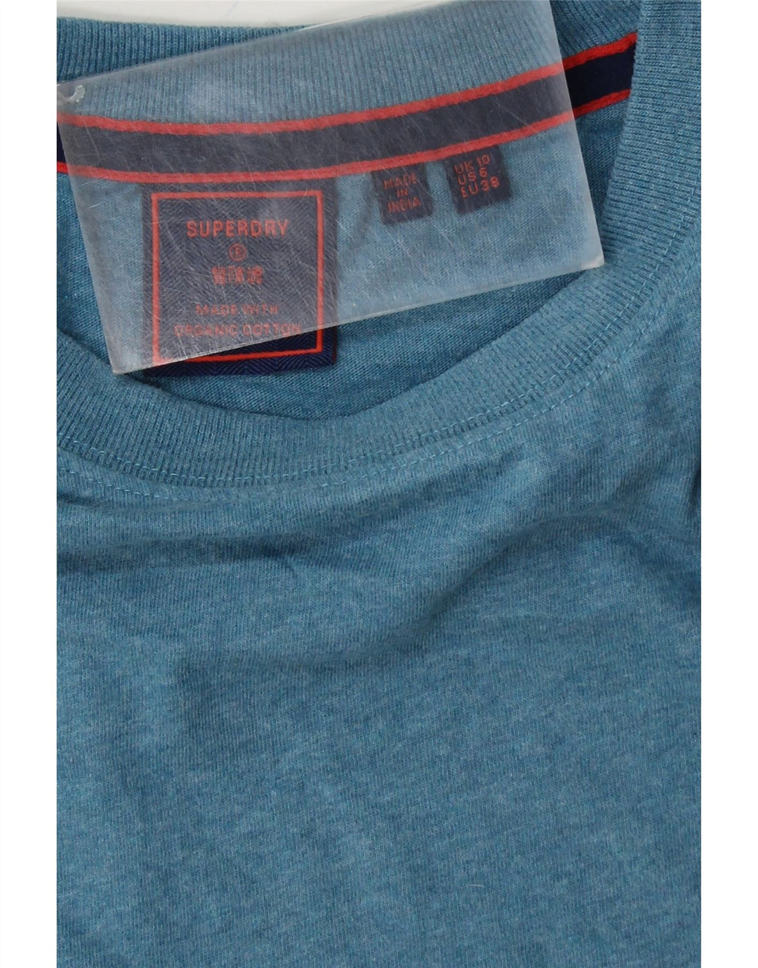SUPERDRY Tricou pentru femei Top UK 10 Small Blue Bumbac
