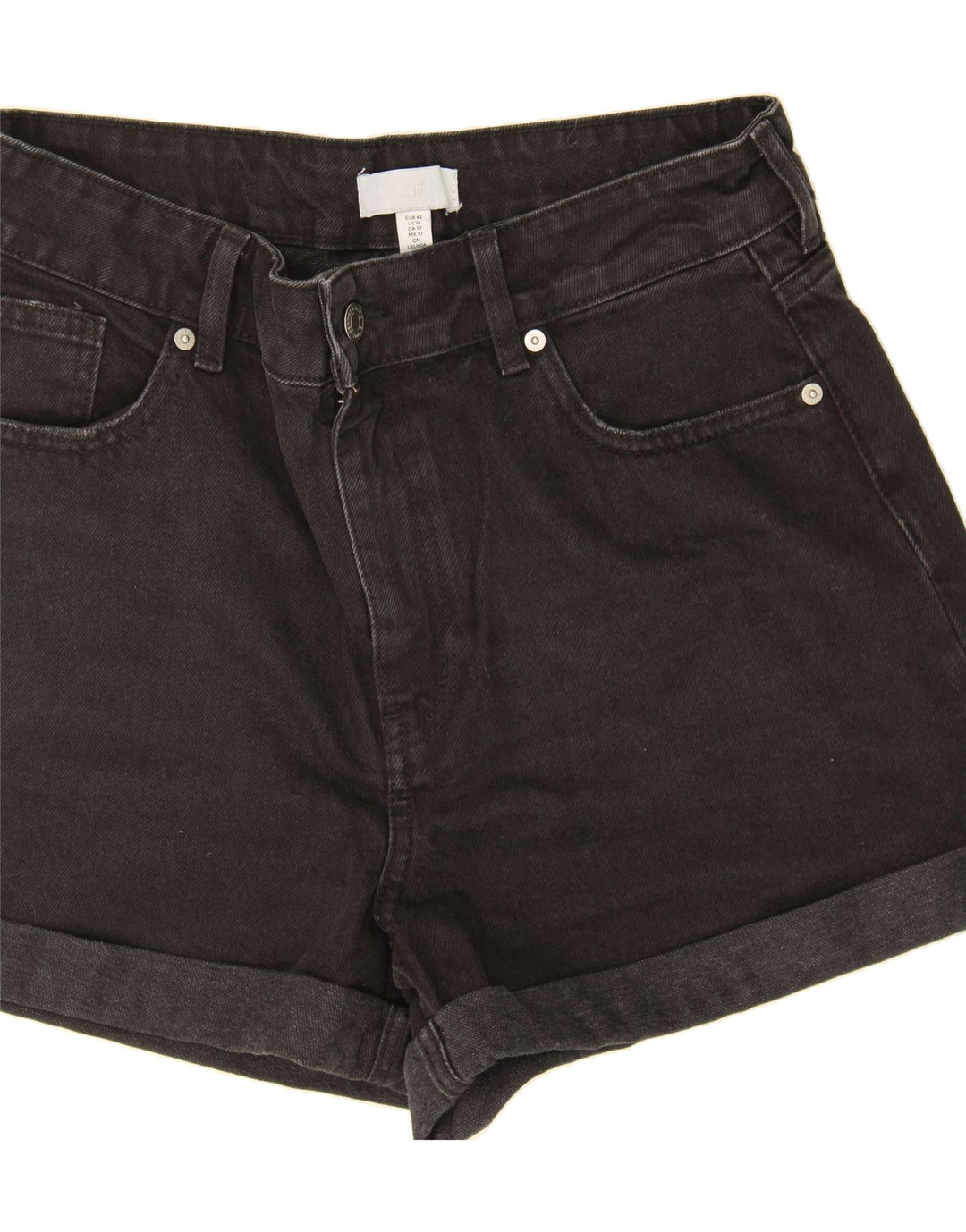 H&M Womens Denim Shorts EU 42 Large W32  Black Vintage H&M and Second-Hand H&M from Messina Hembry 
