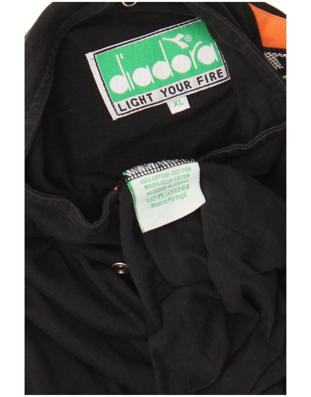 Pulover pentru bărbați Diadora, cu gât cu nasturi, XL, bumbac color bloc negru