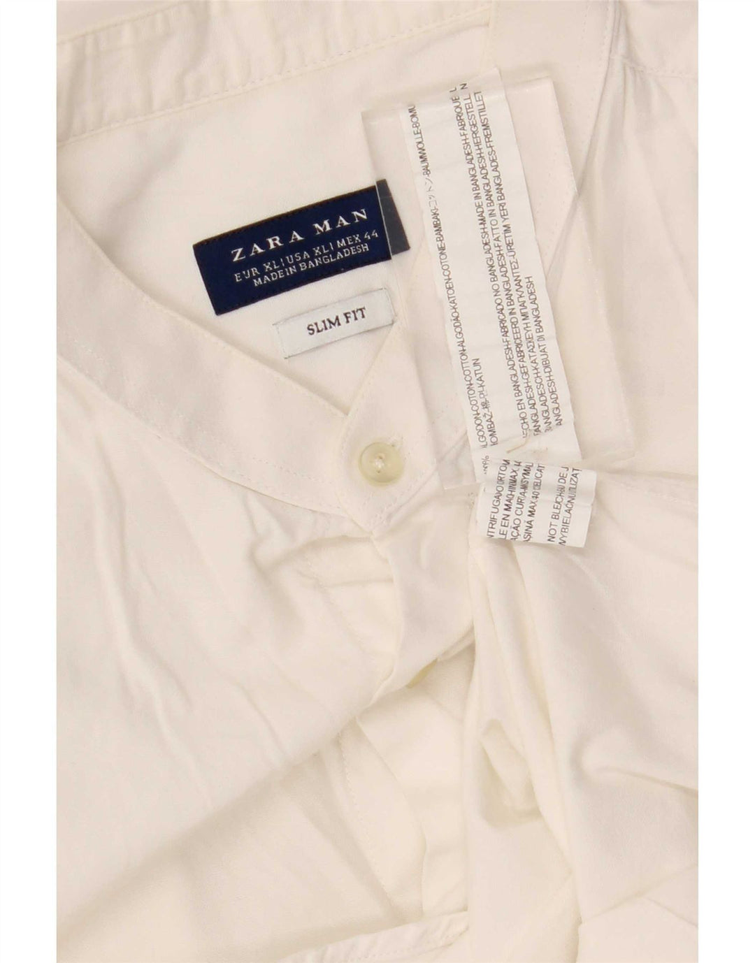 Cămașă pentru bărbați Zara Slim Fit XL Bumbac alb